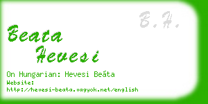 beata hevesi business card